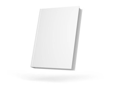 Hardcover kitap modeli beyaz arka planda izole edildi. Tasarımın için şablon. 3B görüntüleme.