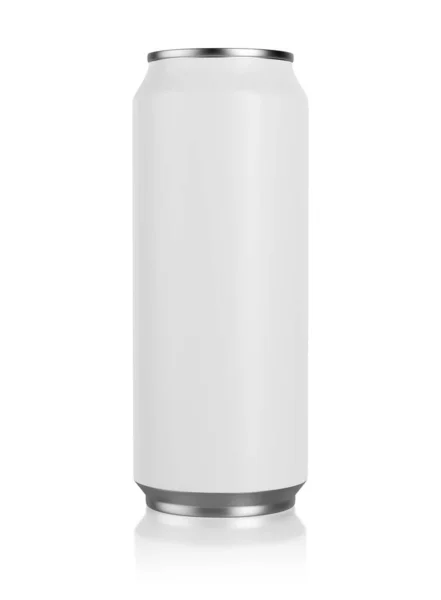 Alumínio 330 Lata Para Cerveja Refrigerante Isolado Fundo Branco Mock — Fotografia de Stock