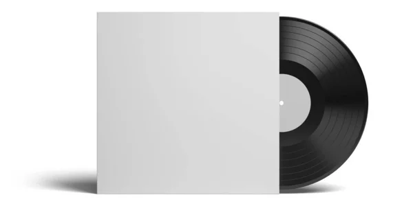Vinylová Deska Lepenkové Obálce Modeluje Izolované Bílém Pozadí Šablona Pro — Stock fotografie