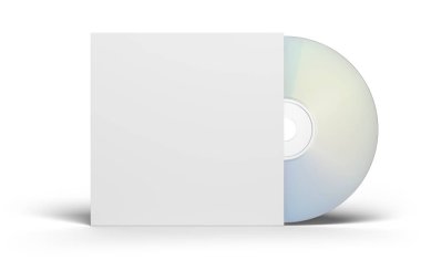 CD kapaklı küçük disk beyaz arkaplanda izole edildi. 3d illüstrasyon