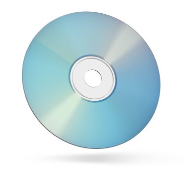 CD diski beyaz arkaplanda izole edildi. 3d illüstrasyon