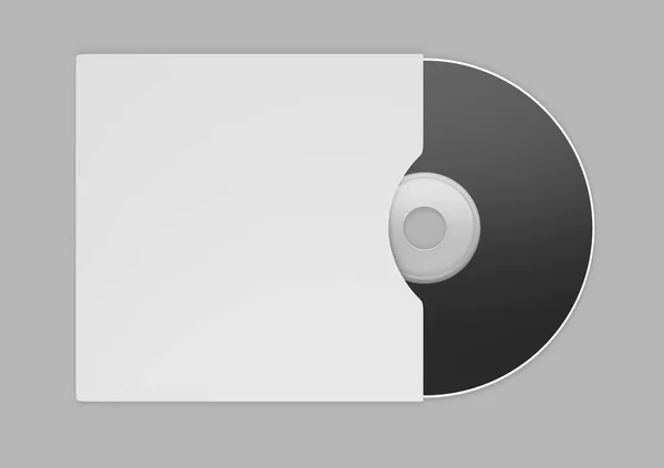 Płyta Kompaktowa Papierową Makietą Okładki Izolowana Białym Tle Ilustracja — Zdjęcie stockowe