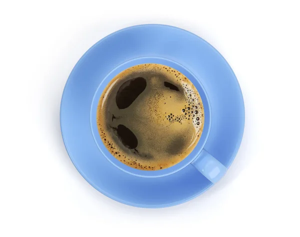 孤立在白色背景上的咖啡杯顶视图 — 图库照片