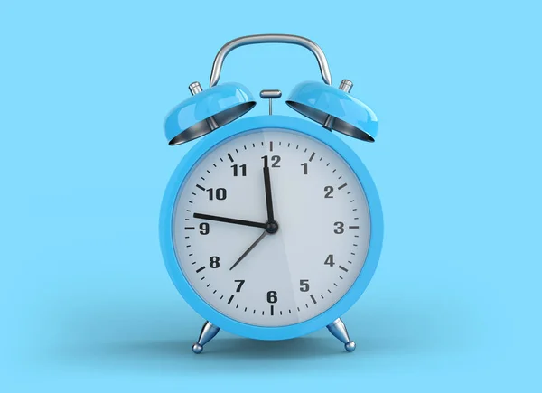 Reloj Despertador Sobre Fondo Azul Ilustración —  Fotos de Stock