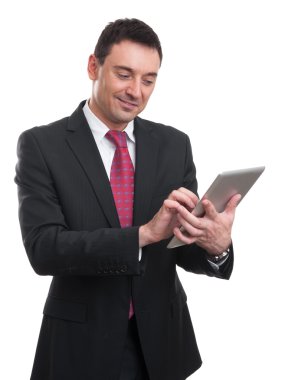 Dijital Tablet kullanan Genç İşadamı