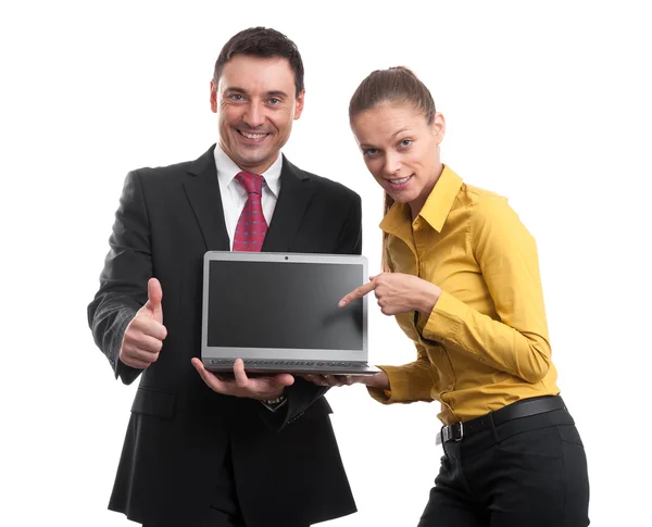 Zakelijke bijeenkomst met laptop — Stockfoto