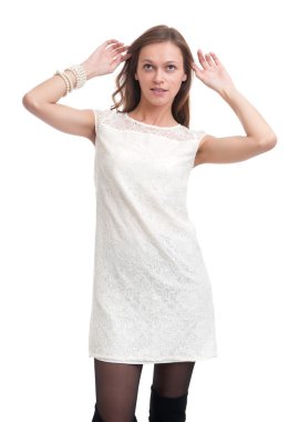 genç güzel seksi esmer gülümseyen kadın