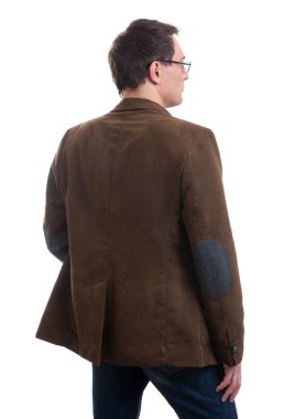 Şık giyimli adam arkadan görünüm