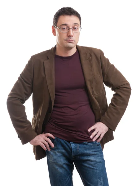 Mladí v pohodě módní muž s brýlemi — Stock fotografie