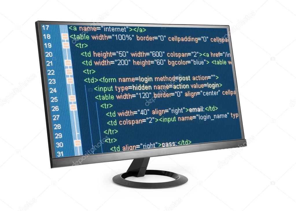 HTML code on computer monitor