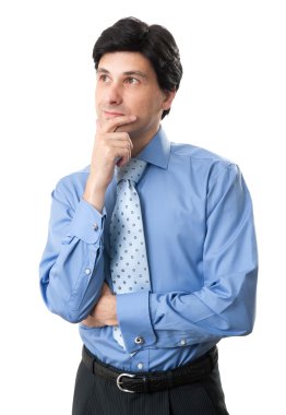 Yukarıya bakıp düşünüyorum yakışıklı işadamı