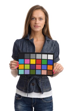 model with color test card clipart