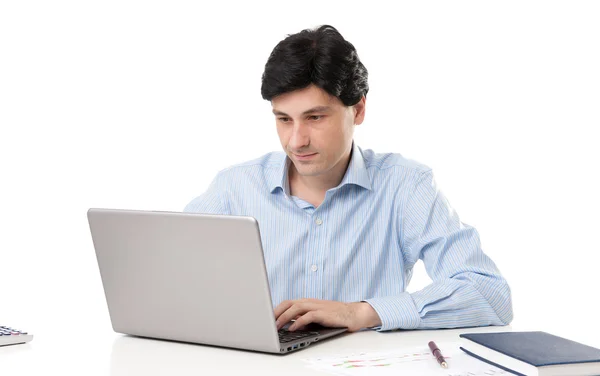 Geschäftsmann mit Laptop — Stockfoto