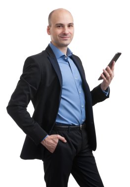 Dijital tablet ile kel adam