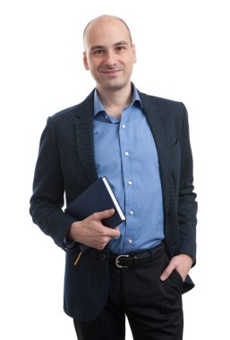 kitap ile yakışıklı işadamı