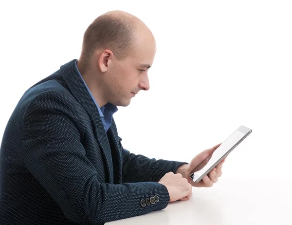 Homem com computador tablet — Fotografia de Stock