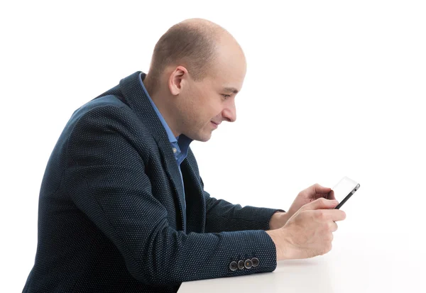Tablet bilgisayarı olan adam — Stok fotoğraf