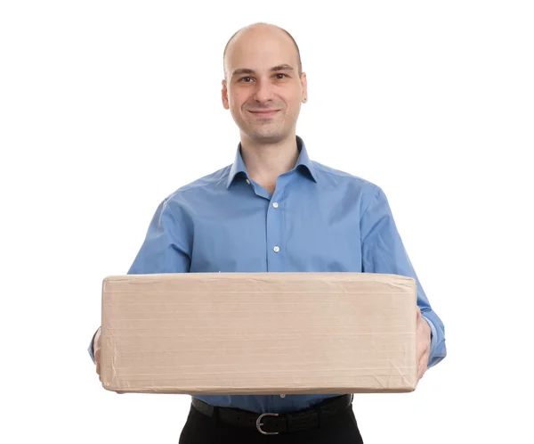 Muž s balíčkem — Stock fotografie