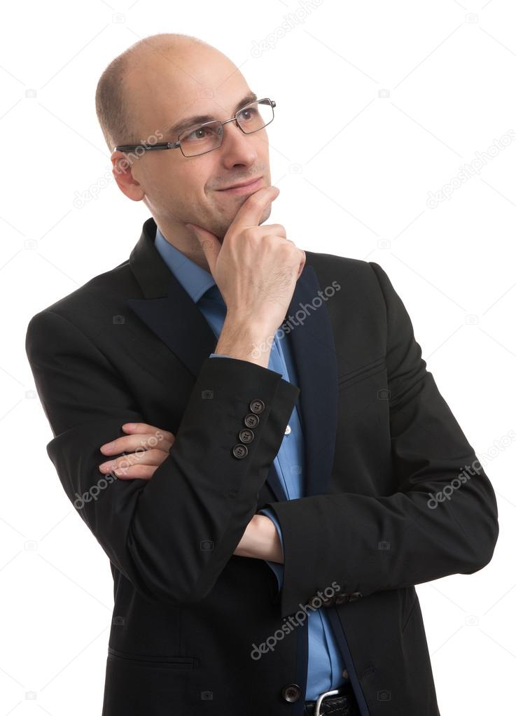 Bald man thinking — Stock Photo © spaxiax #58331097