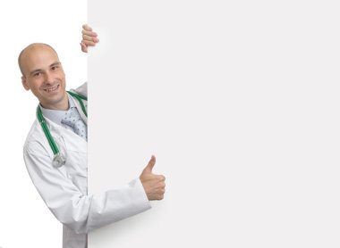 Doktor gösteren boş afiş