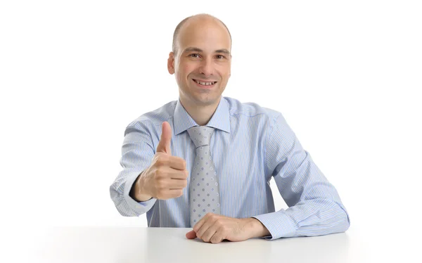 Empresario mostrando su pulgar hacia arriba — Foto de Stock