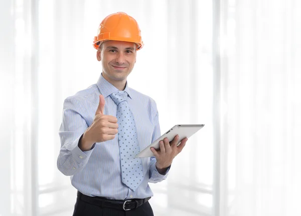 Engineer with digital tablet computer — Stock Photo, Image