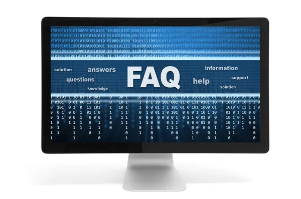 Faq su uno schermo — Foto Stock