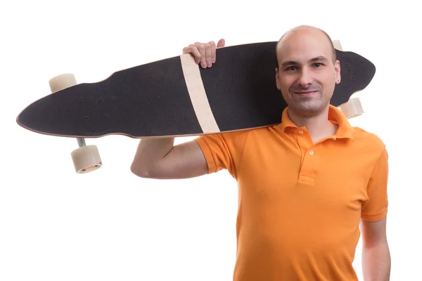 Man with longboard — Stock Photo, Image