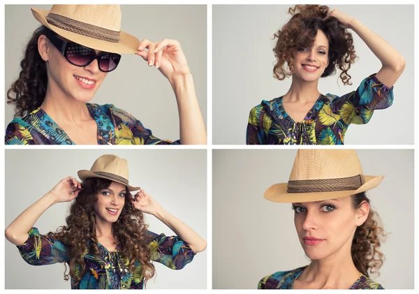 Stylish woman collage, retro styling — Stock Photo, Image