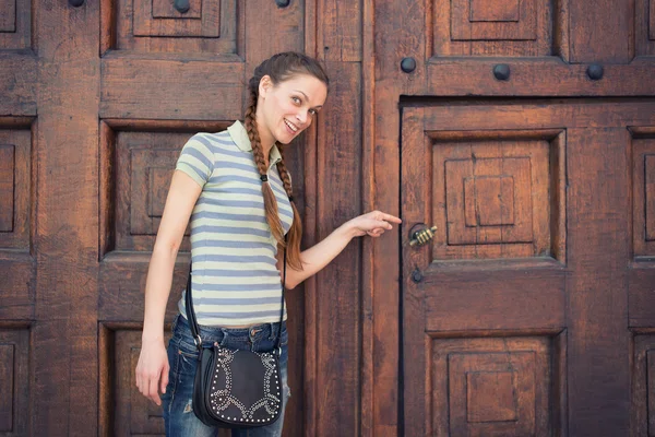 Young woman on Red Square — Stock Photo, Image