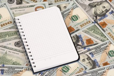 Not defteri ve dolar ile kopya alanı