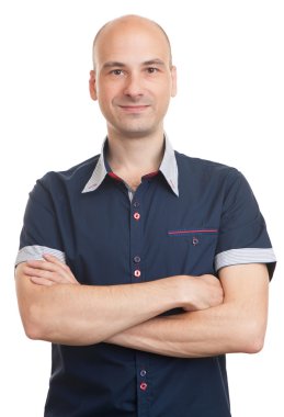 Genç mutlu adam. İzole