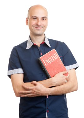 kel adam bir kitap. İngilizce öğrenin