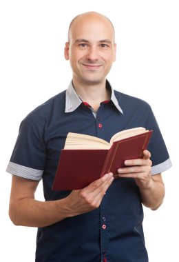 kitap okurken erkek. İzole