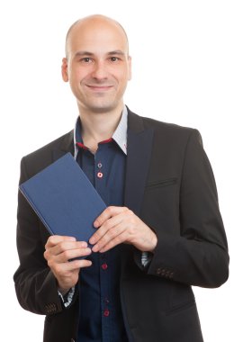 Bir kitap ile iş adamı. izole
