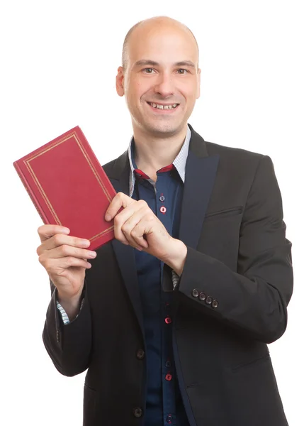 Бизнесмен с книгой. изолированные — стоковое фото