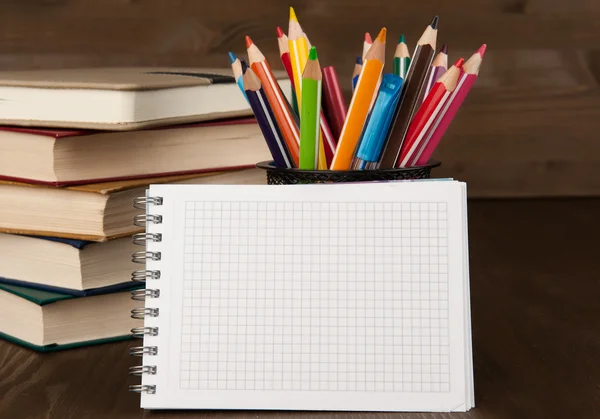 Blank NotePad and colorful Pencils — Stock Photo, Image