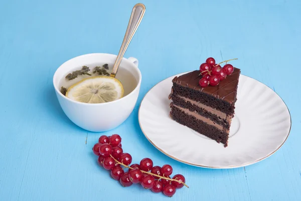 Rebanada de pastel de chocolate — Foto de Stock