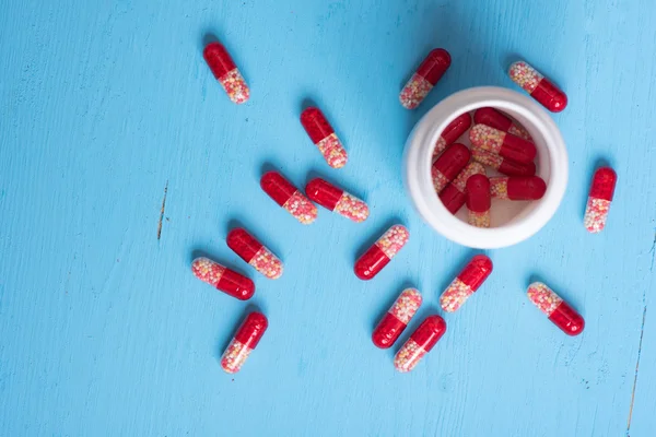 Pillole rosse da vicino — Foto Stock