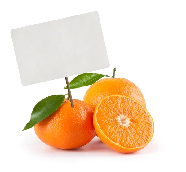 Orange avec étiquette de prix — Photo