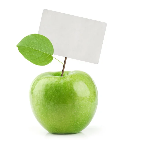 Pomme verte avec étiquette de prix — Photo