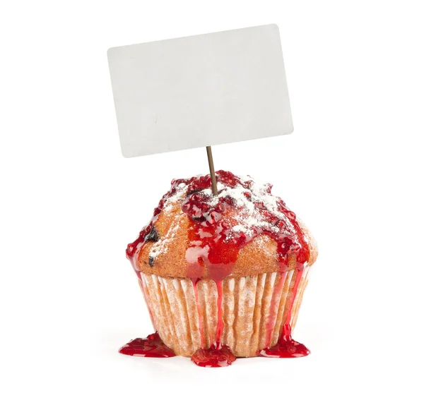 Fiyat etiketi ile cupcake — Stok fotoğraf