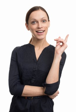 güzel kadının parmak işaret