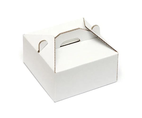 White cardboard box isolated on a White background — Stock Photo, Image