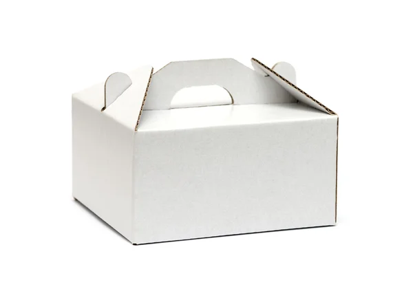 White cardboard box isolated on a White background — Stock Photo, Image