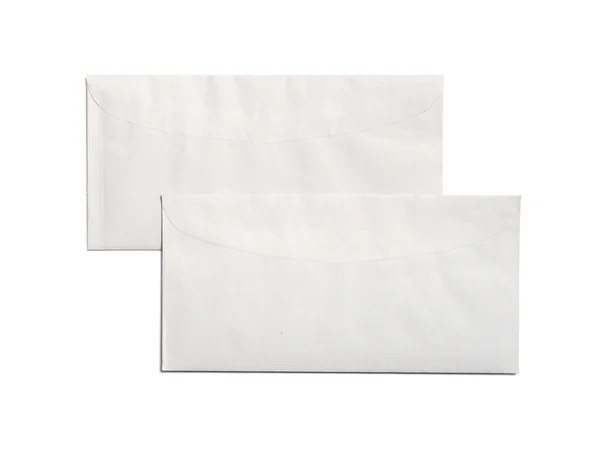 Dois envelopes sobre um fundo branco — Fotografia de Stock