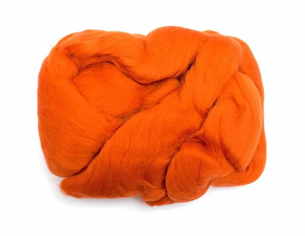 Orange ull fiber boll för tovning — Stockfoto