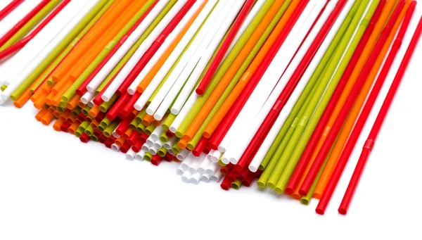 Colorful straws on white background — Stock Photo, Image