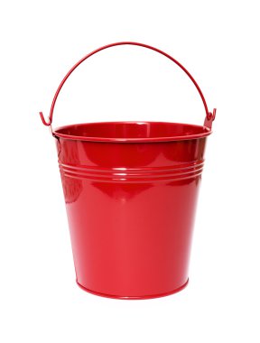 Red Bucket, Isolated on white background clipart