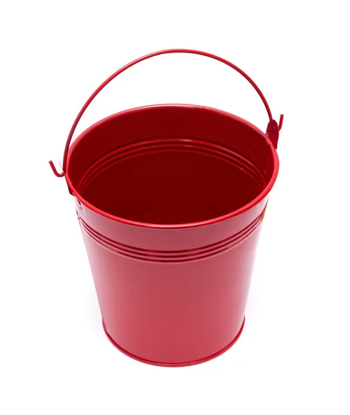 Red Bucket, Isolated on white background — Stock Photo, Image